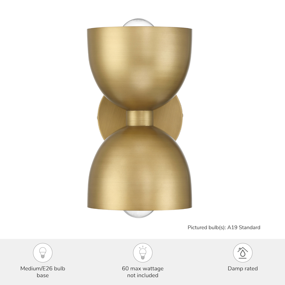 Hunter Erling 2 Light Medium 10 Inch Sconce