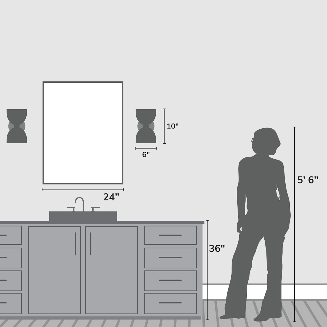 Hunter Erling 2 Light Medium 10 Inch Sconce