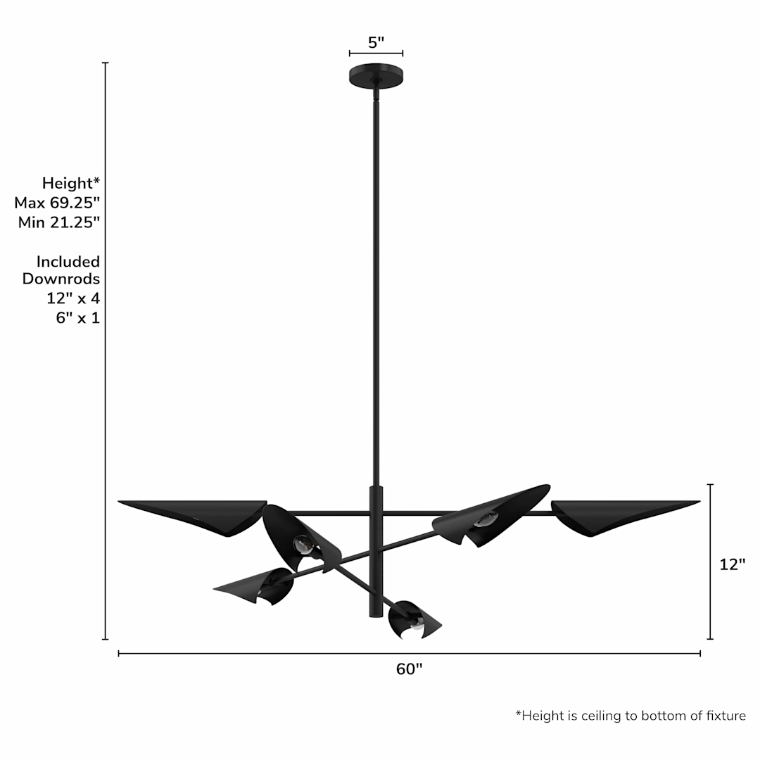 Hunter Merian 6 Light Large 60 Inch Chandelier