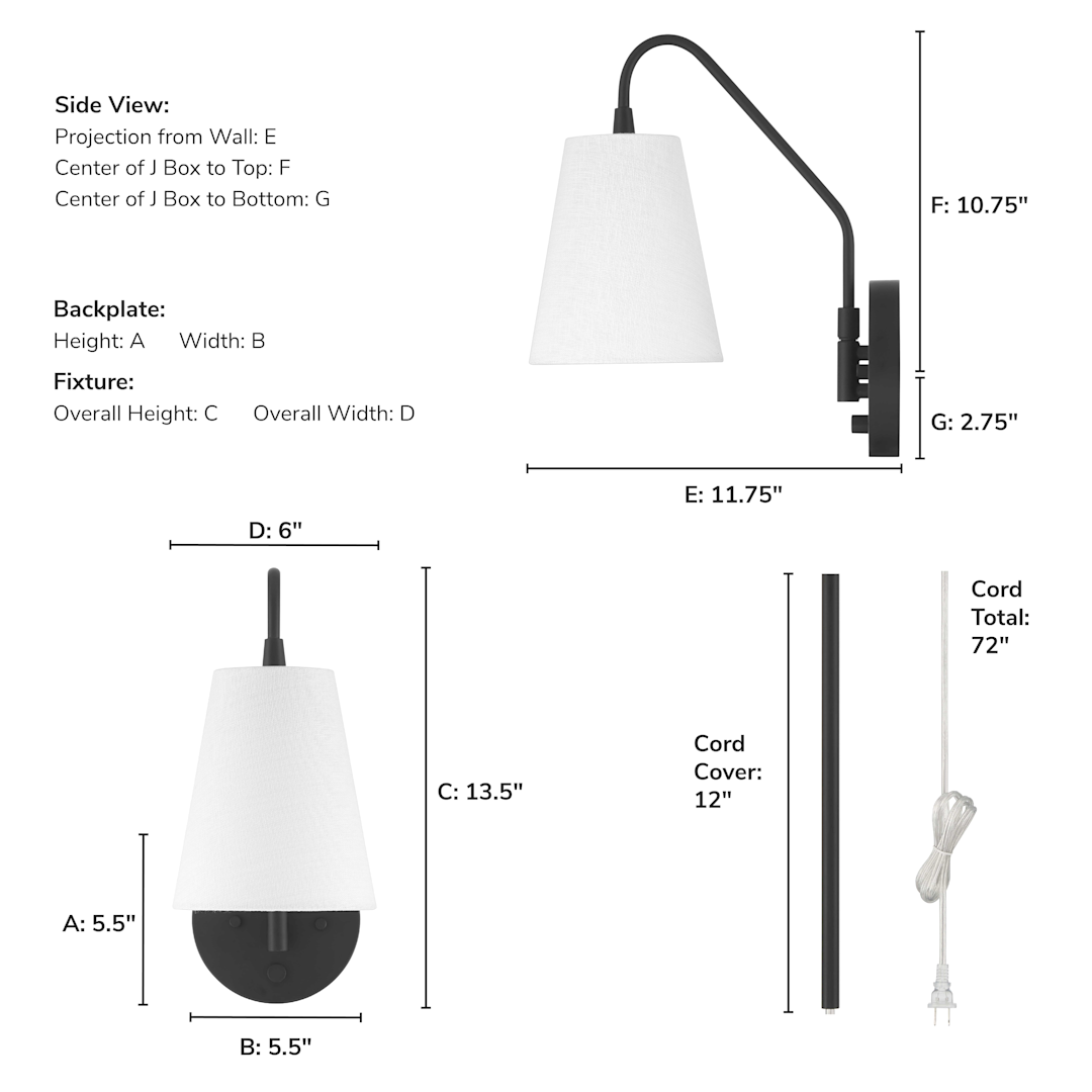 Hunter Valley Park 1 Light Large 6 Inch Pin up Sconce