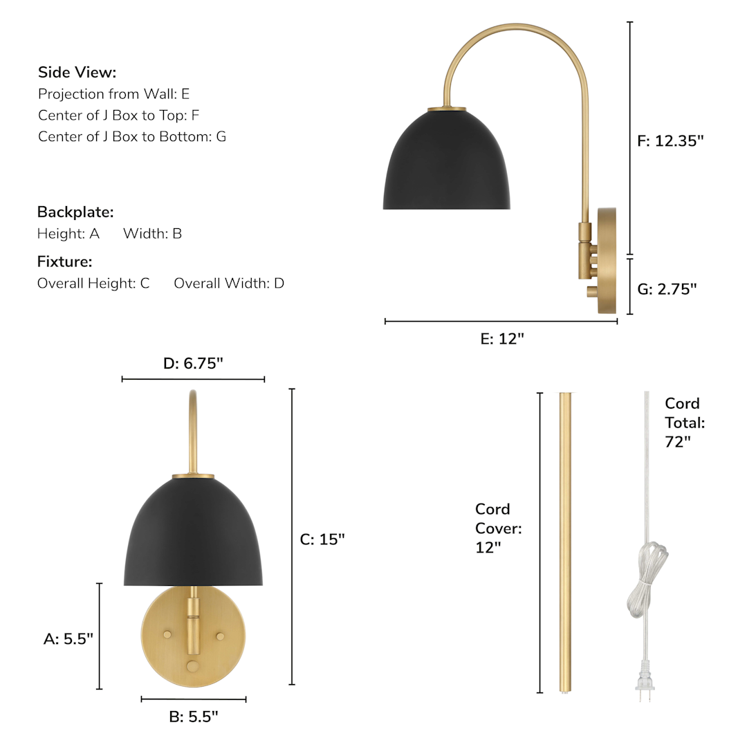 Erling 1 Light Large 7 Inch Pin up Sconce