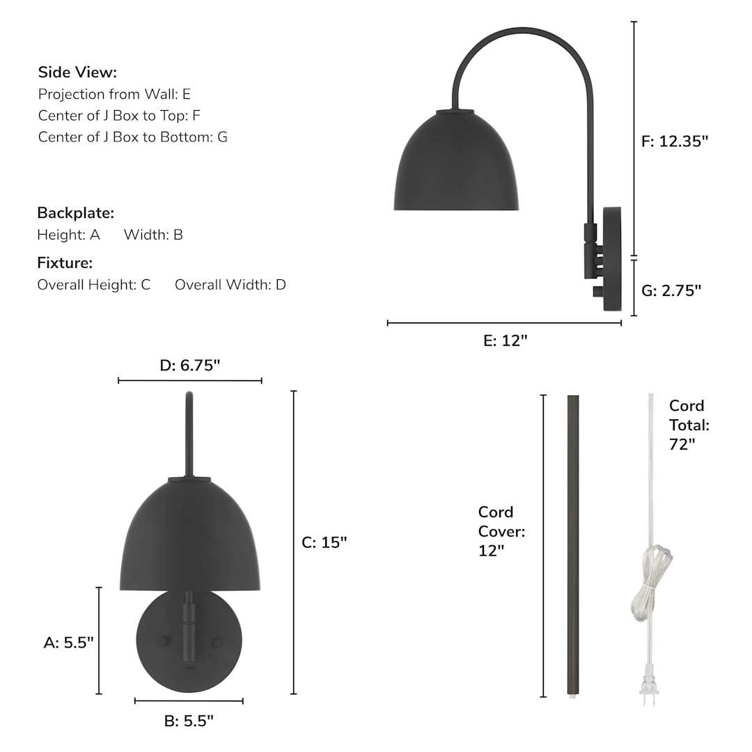 Erling 1 Light Large 7 Inch Pin up Sconce