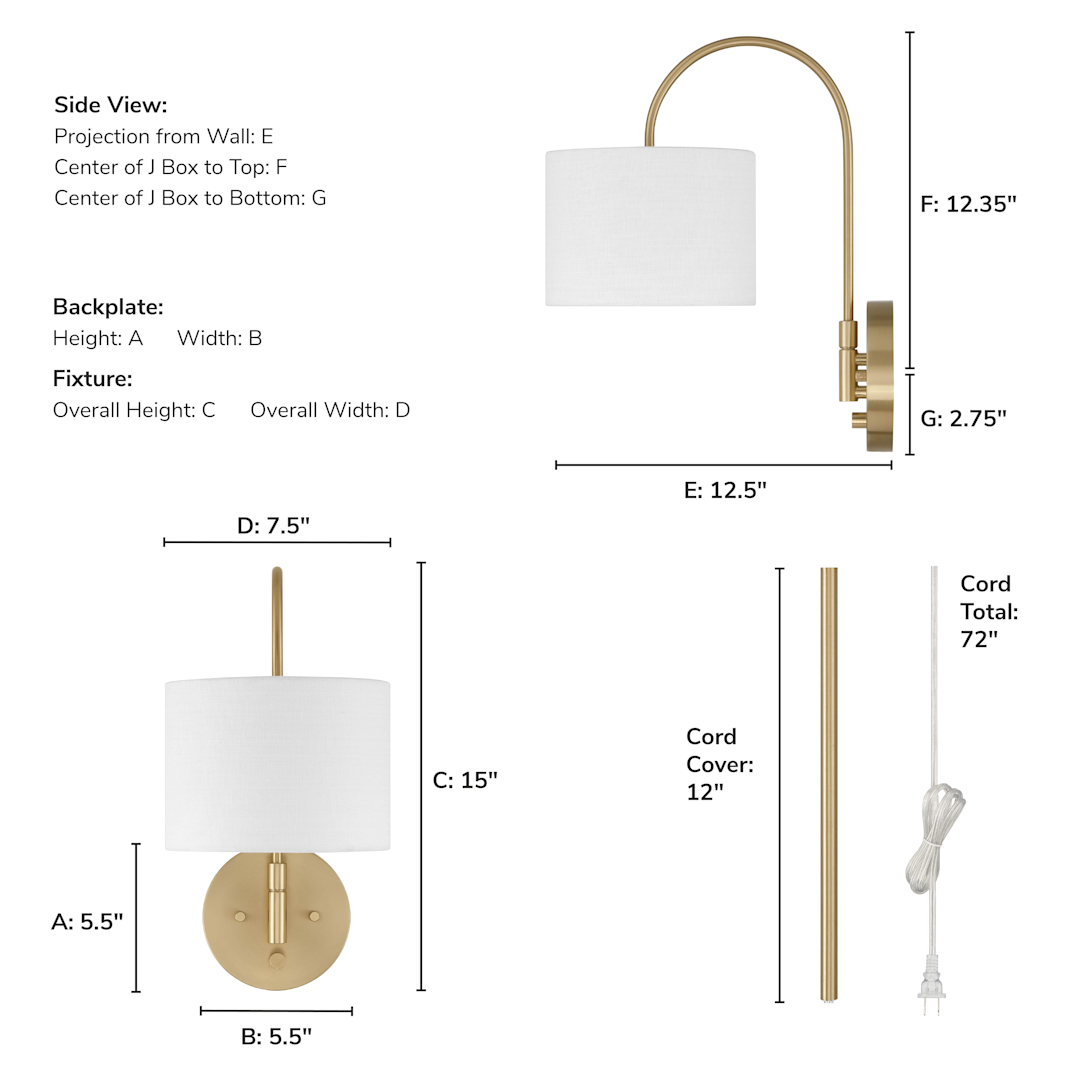 Hunter Horizon 1 Light Large 8 Inch Pin up Sconce
