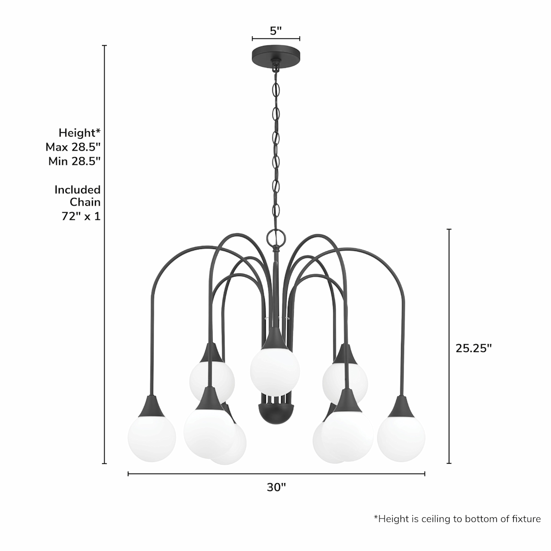 Hunter Valadon 9 Light Large 30 Inch Chandelier