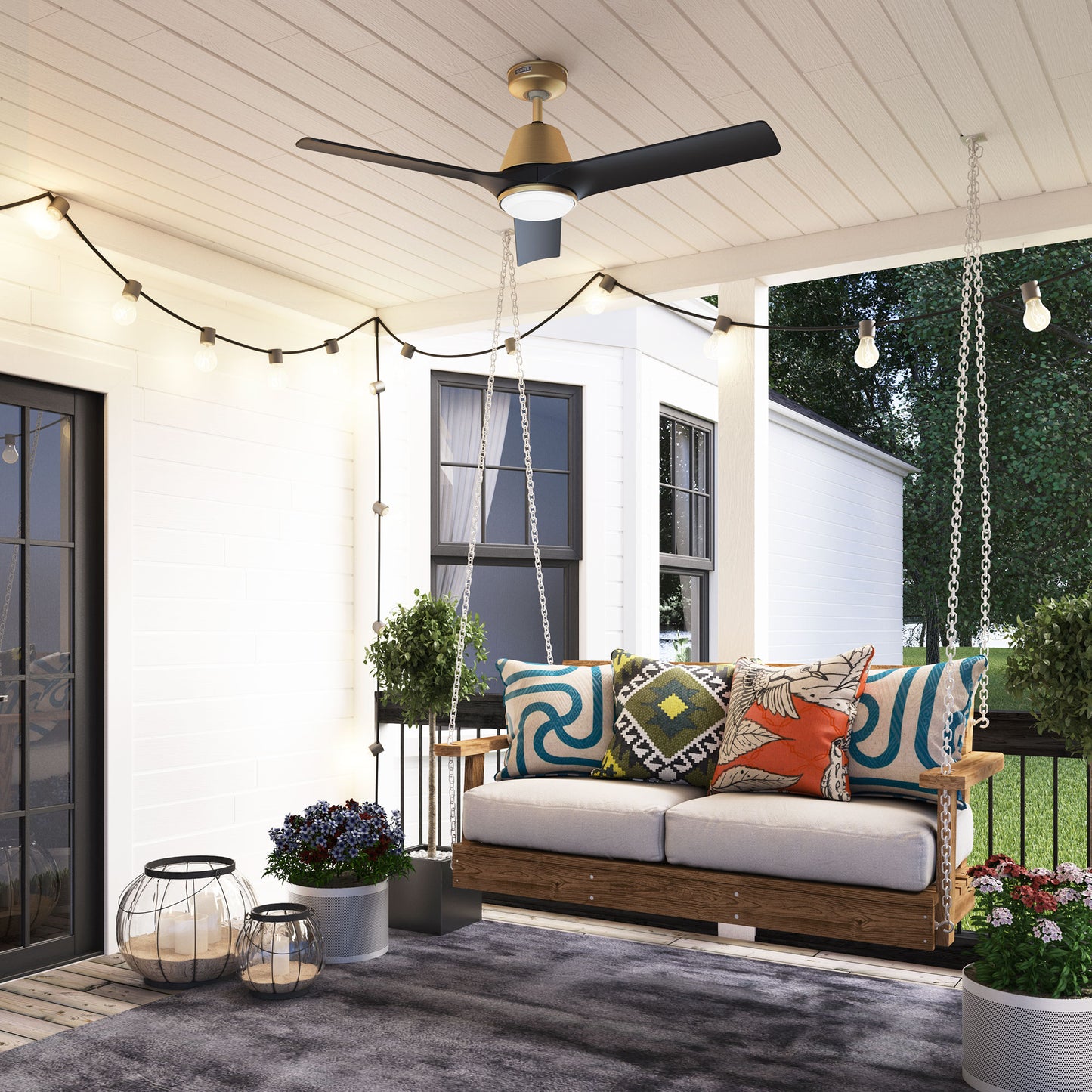 Aeronaut Outdoor Smart Fan with LED Light 52 inch with Remote DC Motor