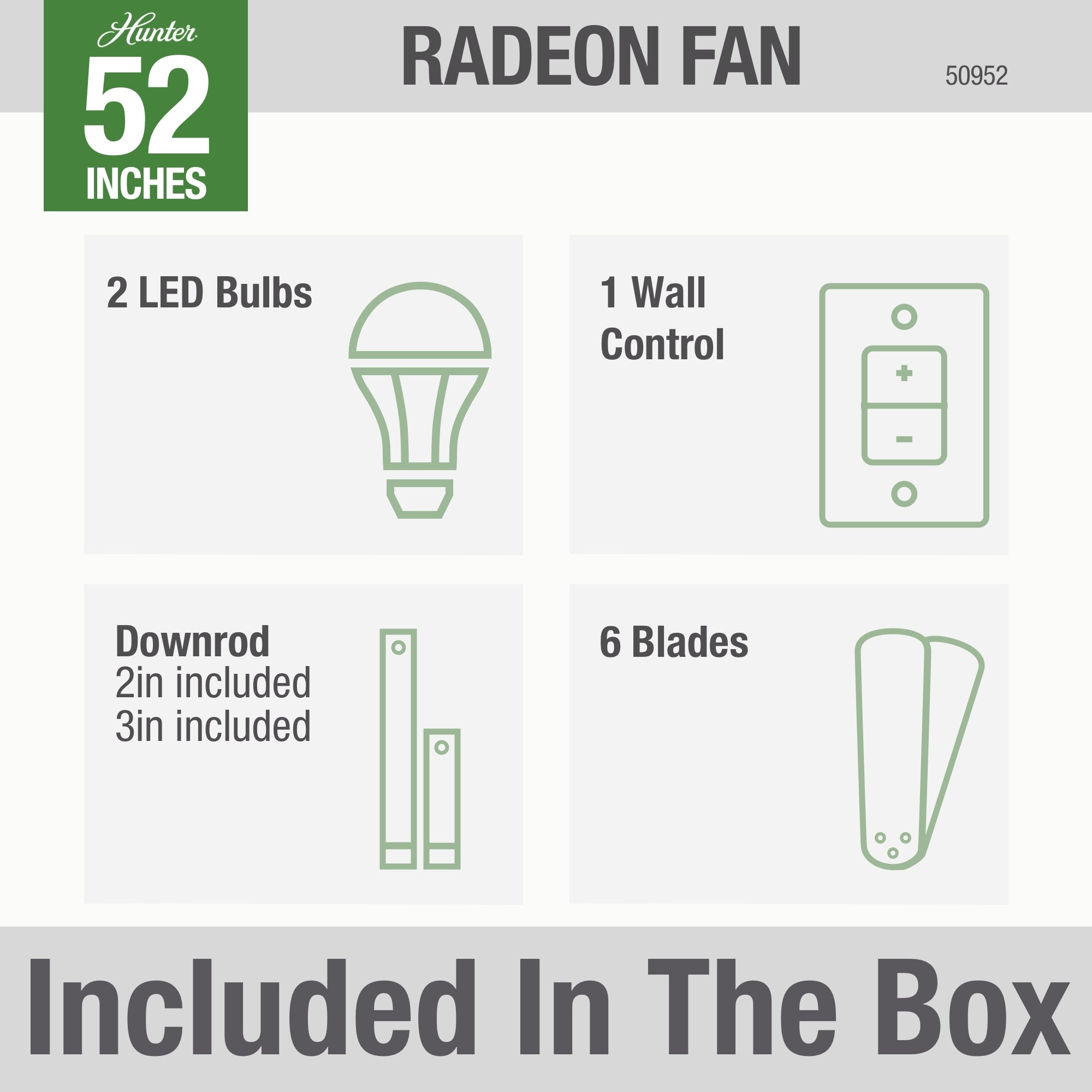 Radeon Smart Fan with LED Light 52 inch (Refurbished)
