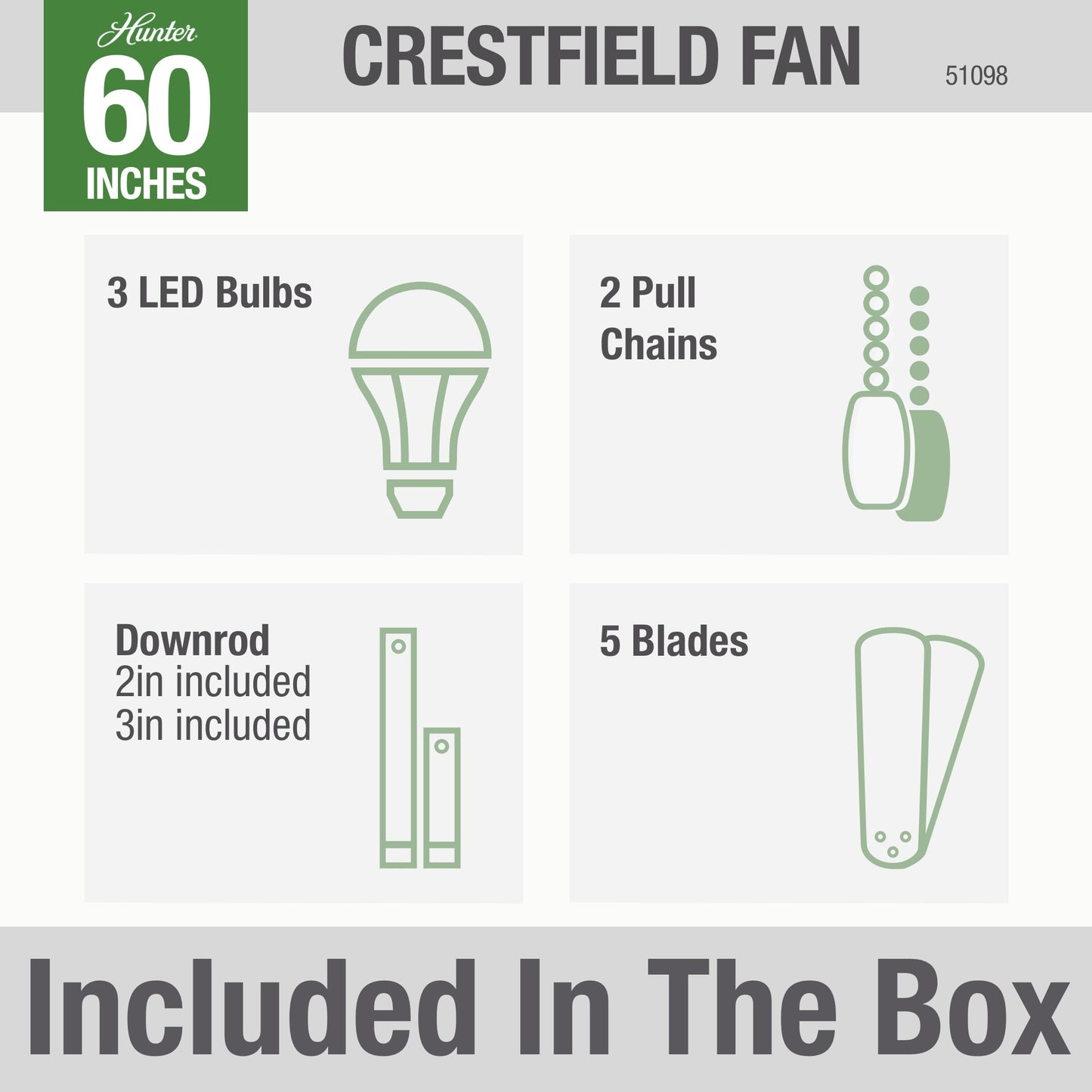 Crestfield with LED Light 60 inch