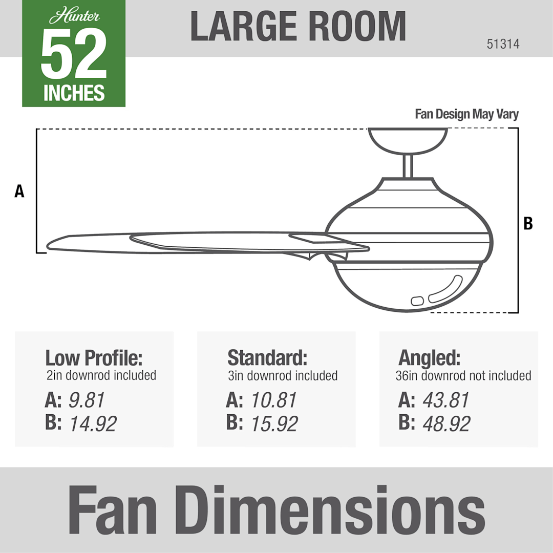 Aerodyne SMART FAN with LED Light 52 inch