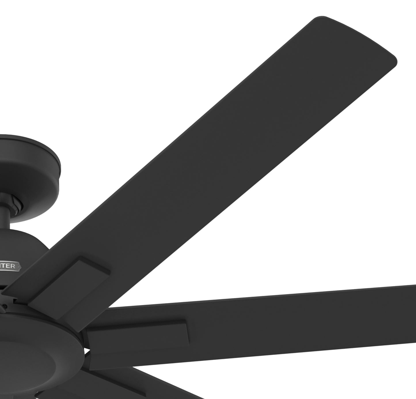 Hunter 60 inch Downtown ENERGY STAR Matte Black Damp Rated Ceiling Fan and Wall Control