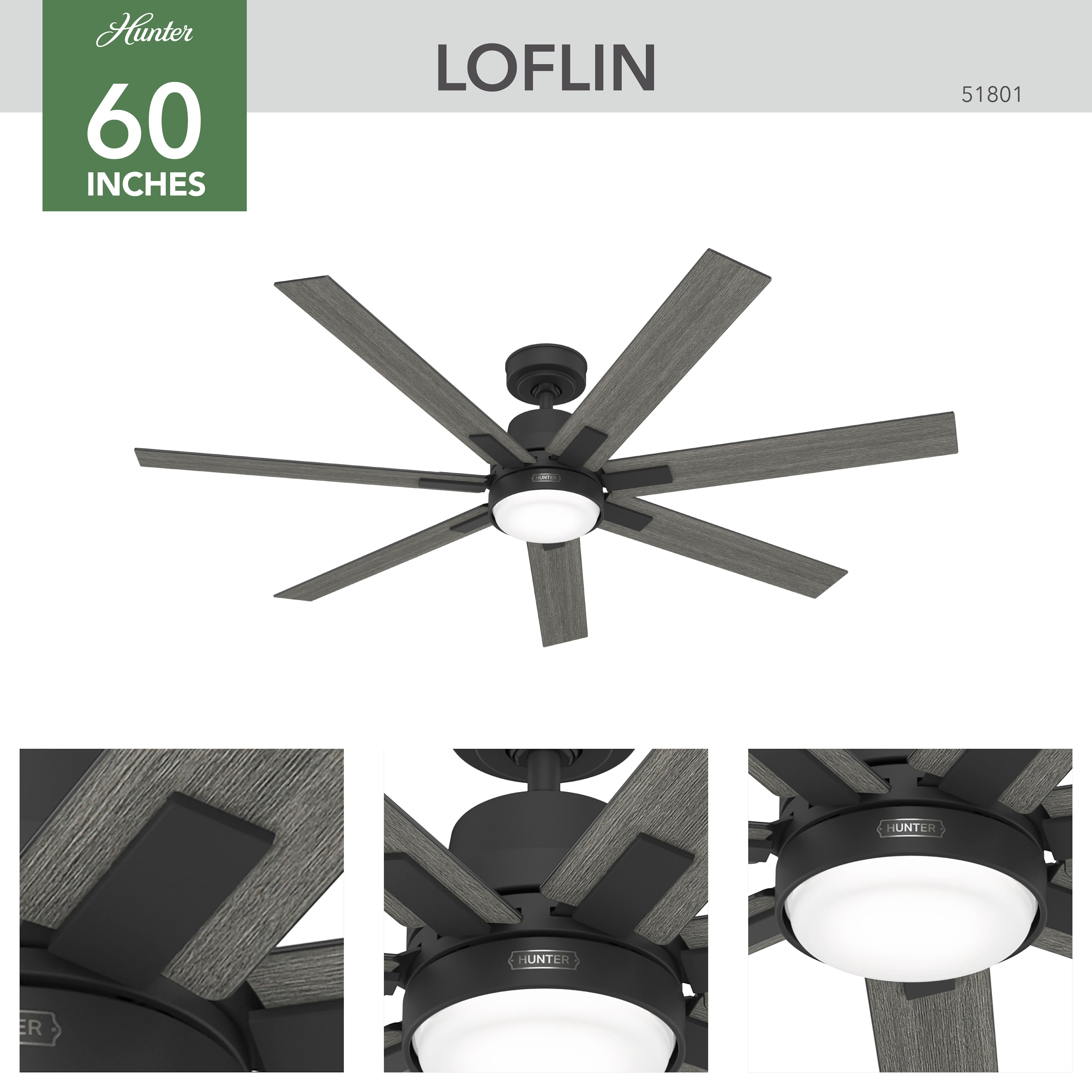 Loflin with LED Light 60 inch (Refurbished)