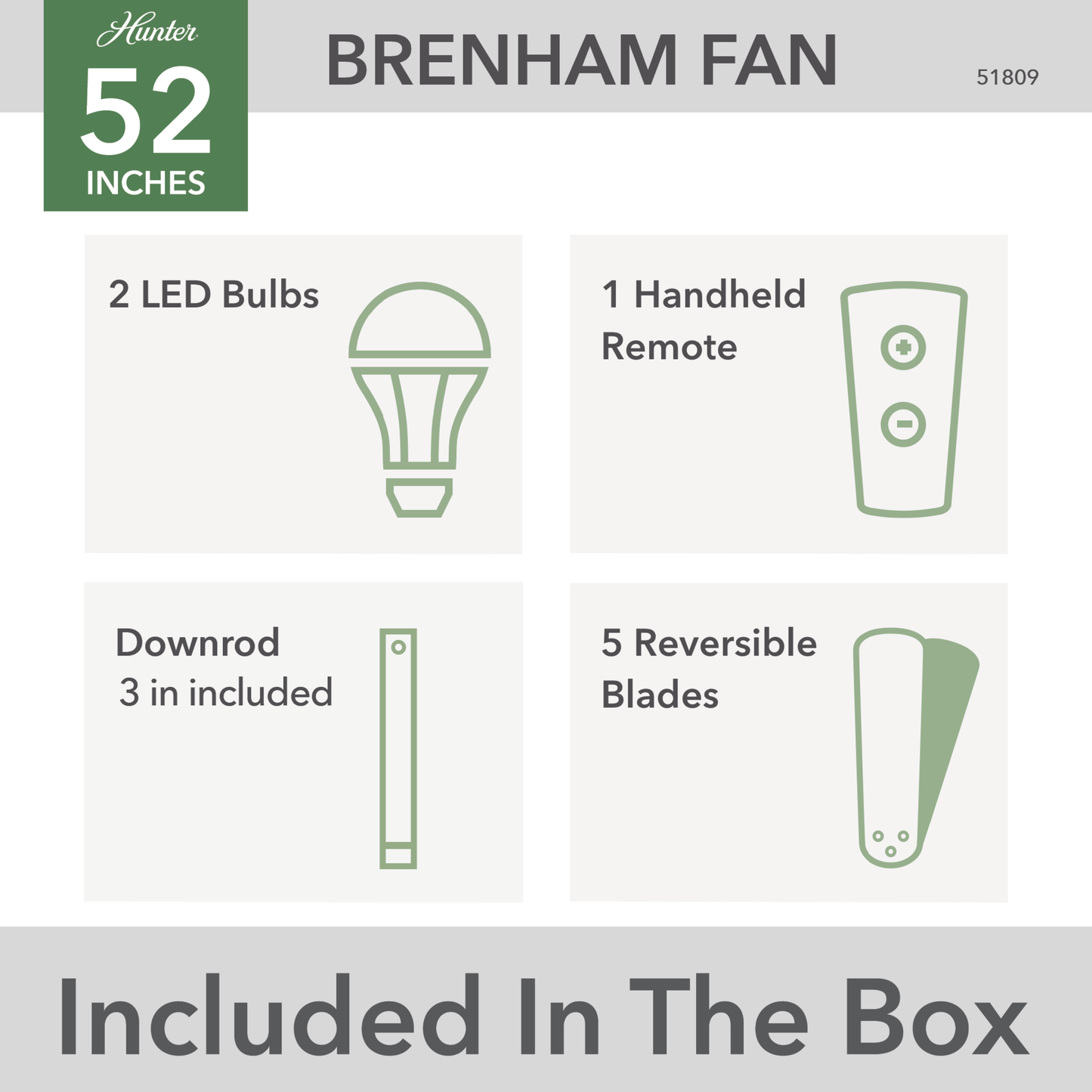 Brenham with LED Light 52 Inch (Refurbished)