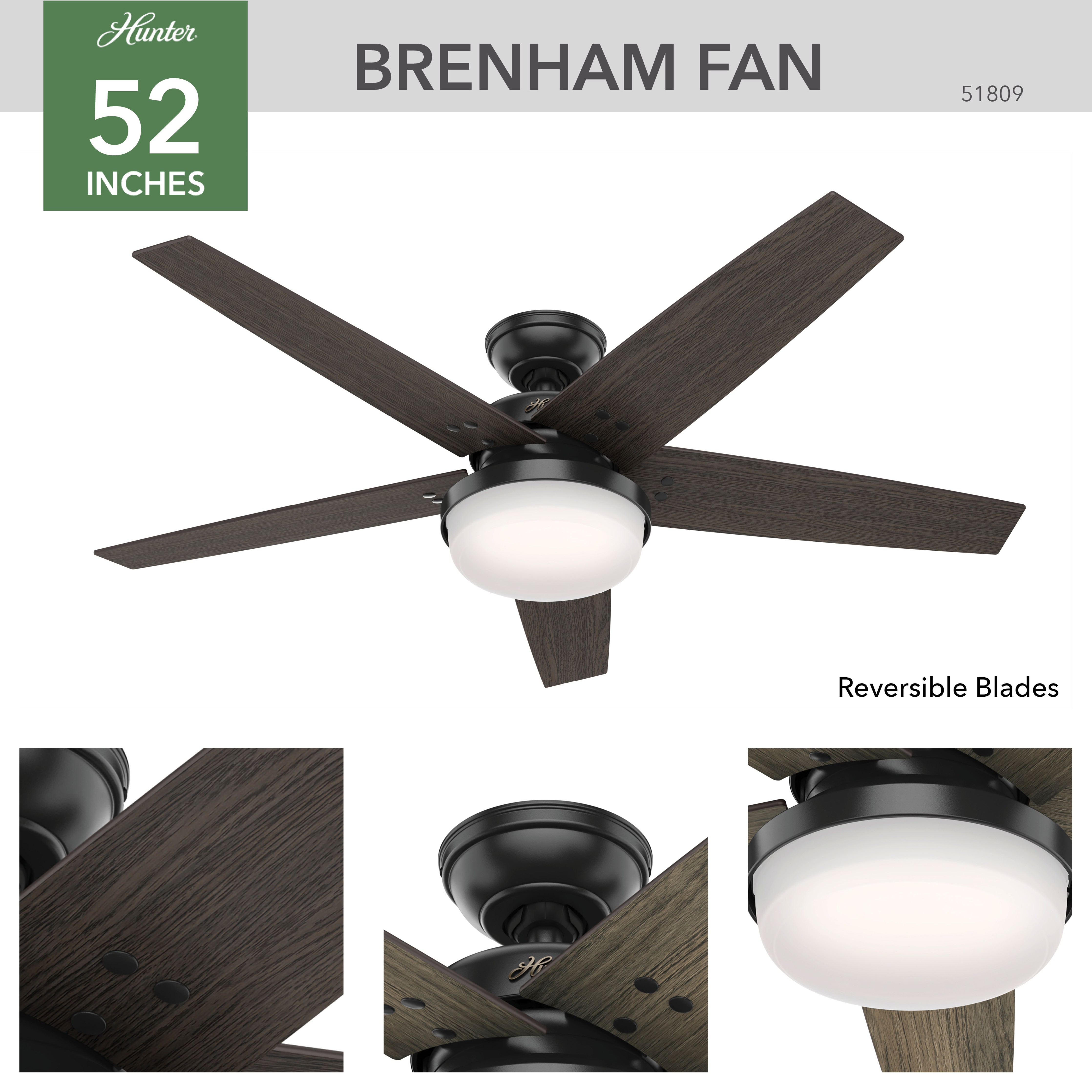 Brenham with LED Light 52 Inch (Refurbished)
