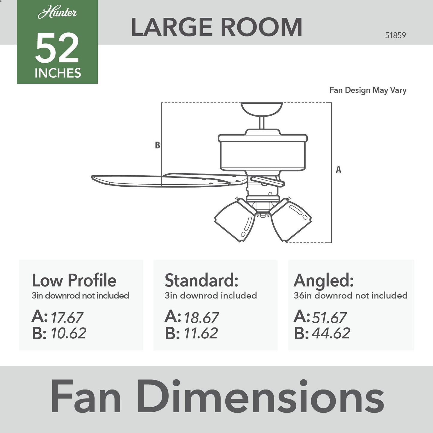 Crestfield with LED Light 52 inch