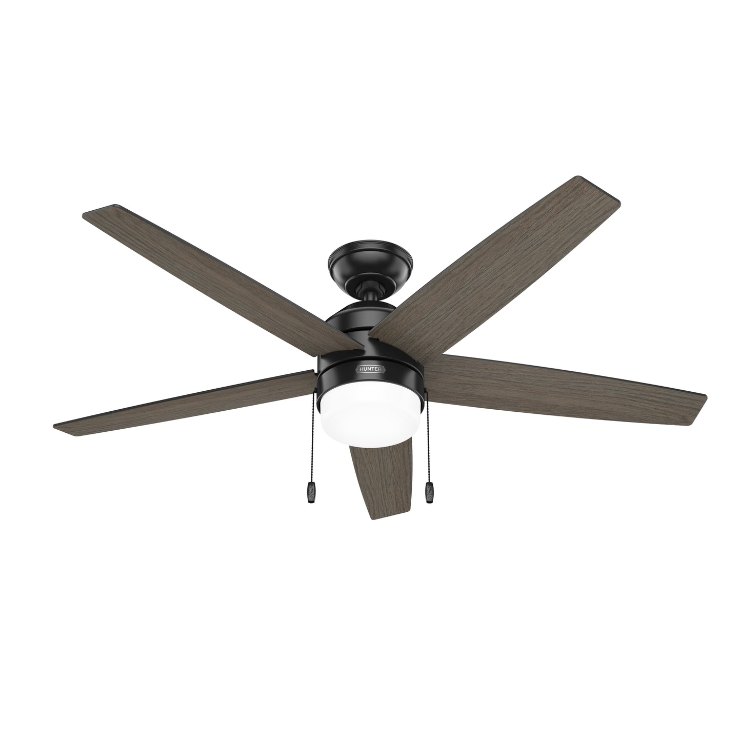 Hunter 52 inch Bardot Matte Black Ceiling Fan with LED Light Kit and Pull Chain