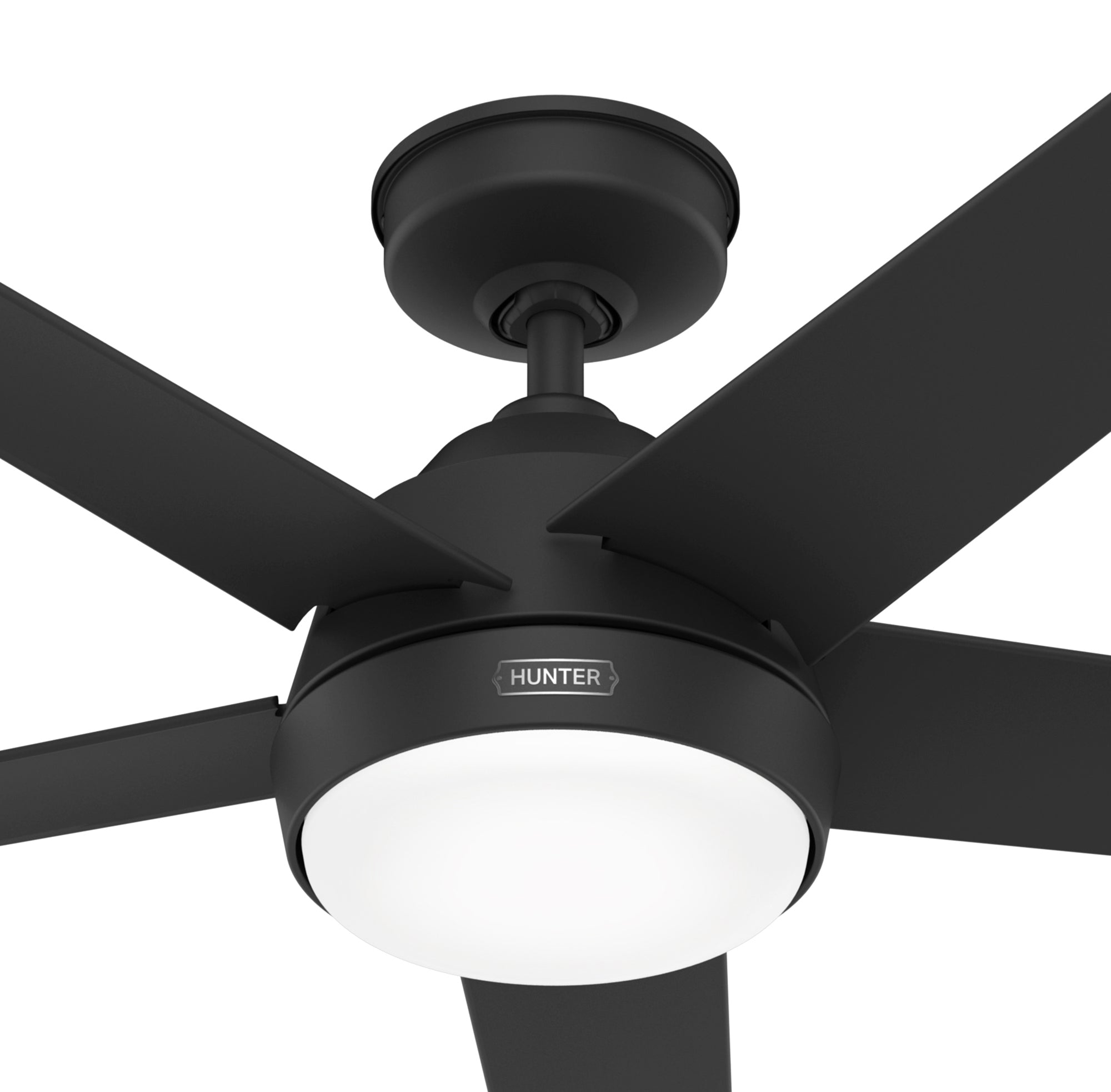 Hunter 52 inch Skyflow Matte Black WeatherMax Indoor / Outdoor Ceiling Fan with LED Light Kit and Wall Control