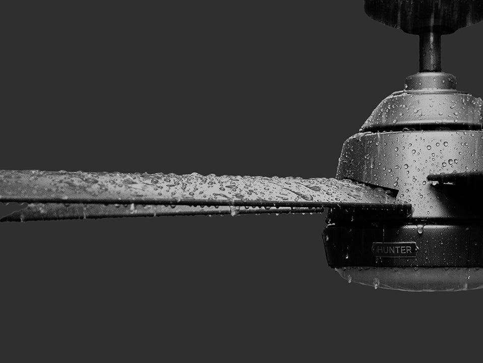 Hunter 52 inch Skyflow Matte Black WeatherMax Indoor / Outdoor Ceiling Fan with LED Light Kit and Wall Control