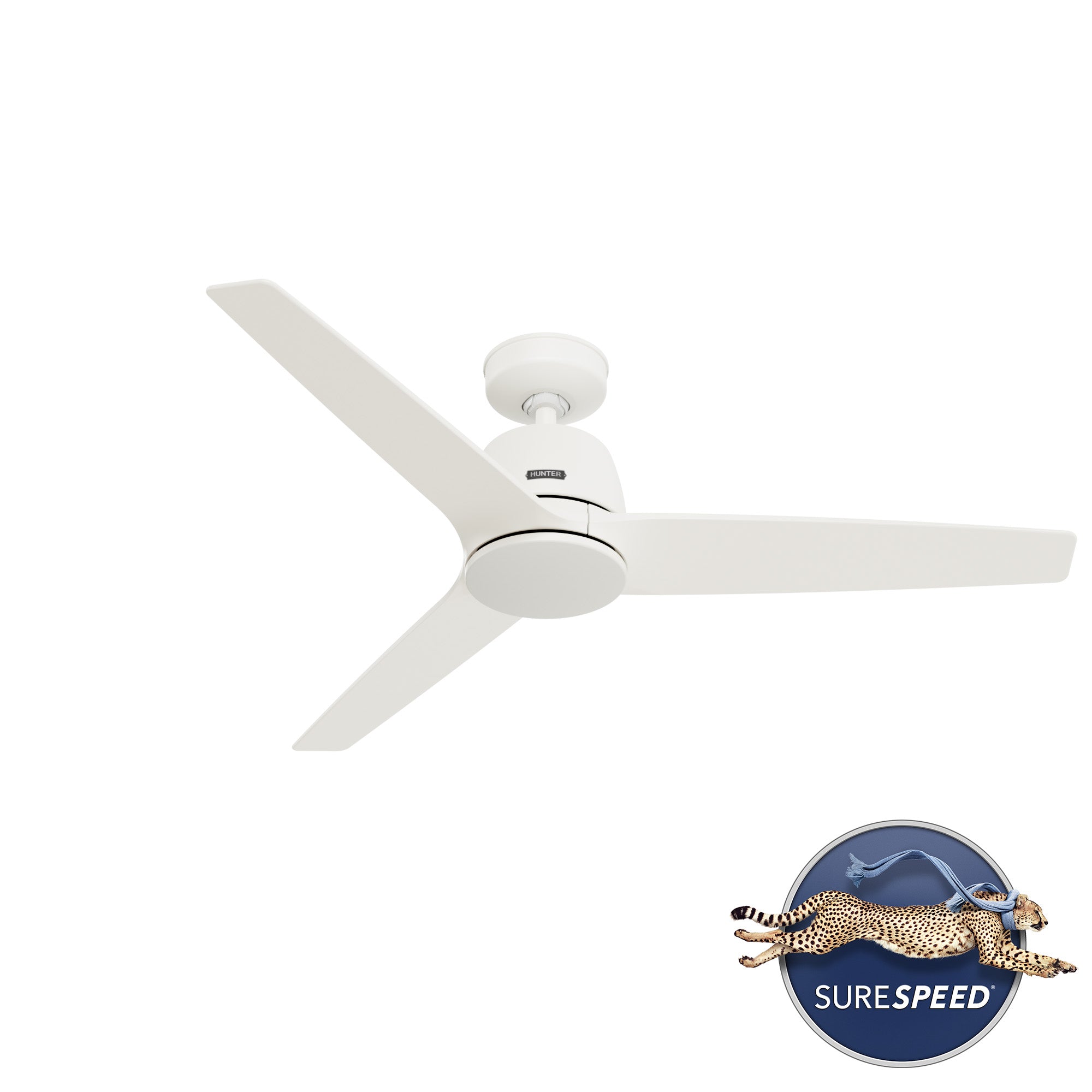 Hunter 52 inch Malden Matte White Ceiling Fan and Handheld Remote