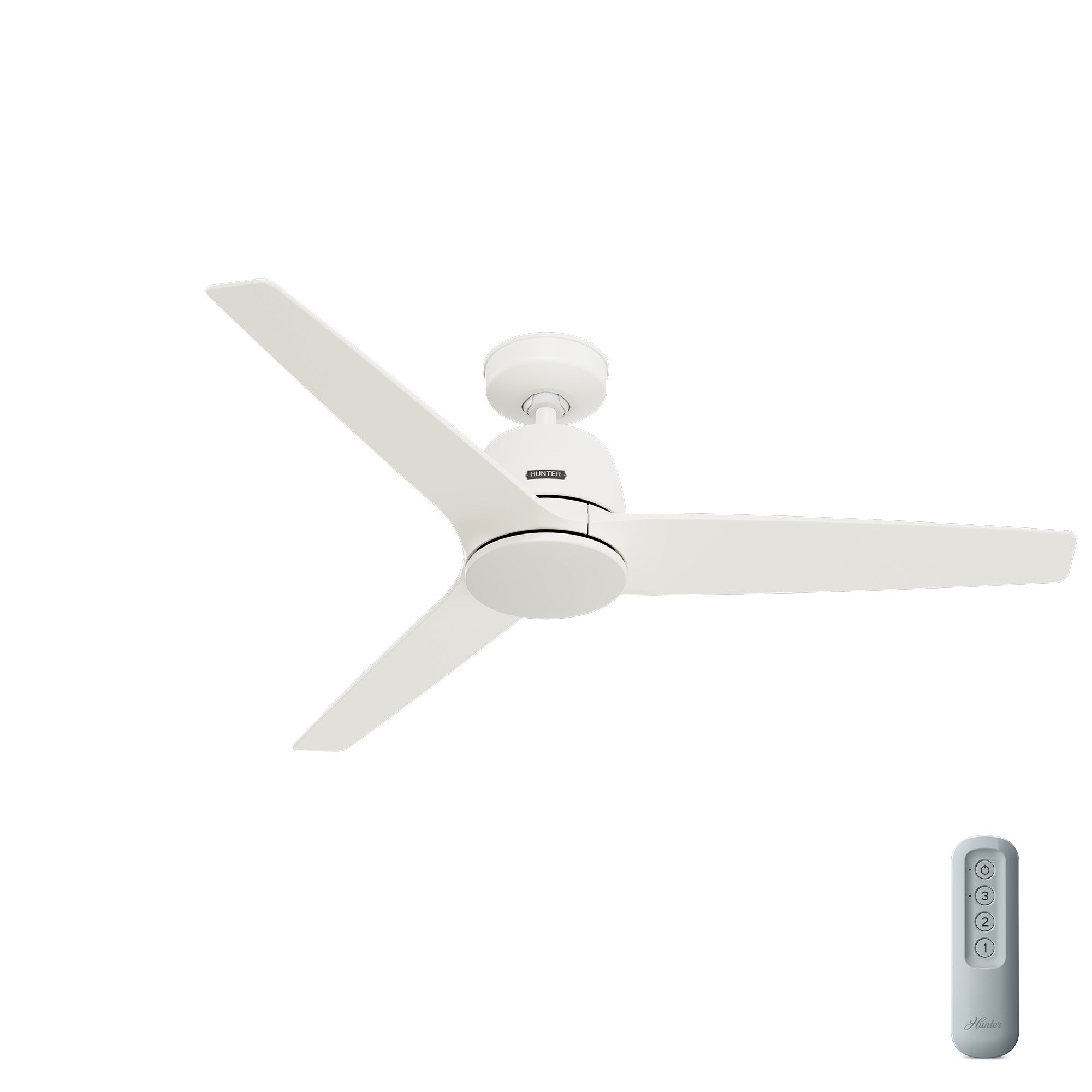 Hunter 52 inch Malden Matte White Ceiling Fan and Handheld Remote