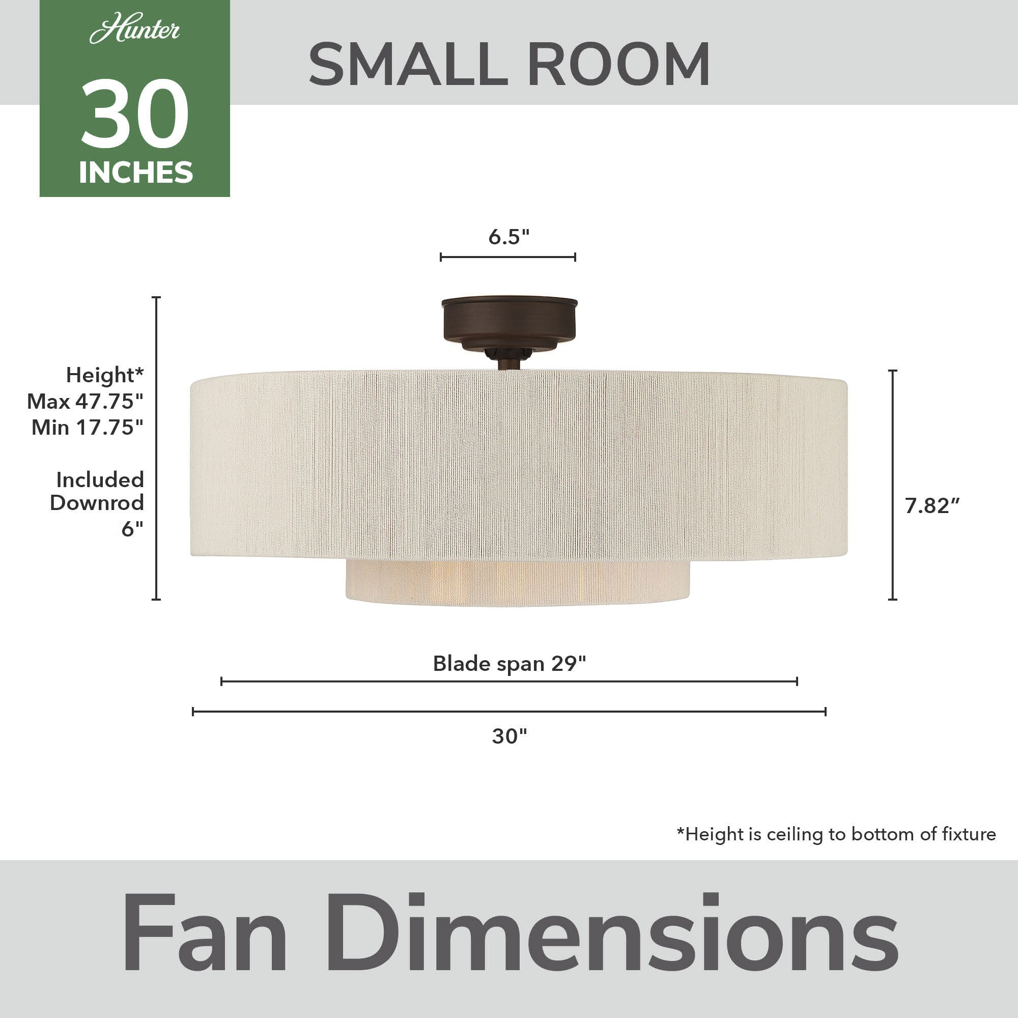 Brookside Jasmine Roth Indoor Fandelier with LED Light 30 inch with remote