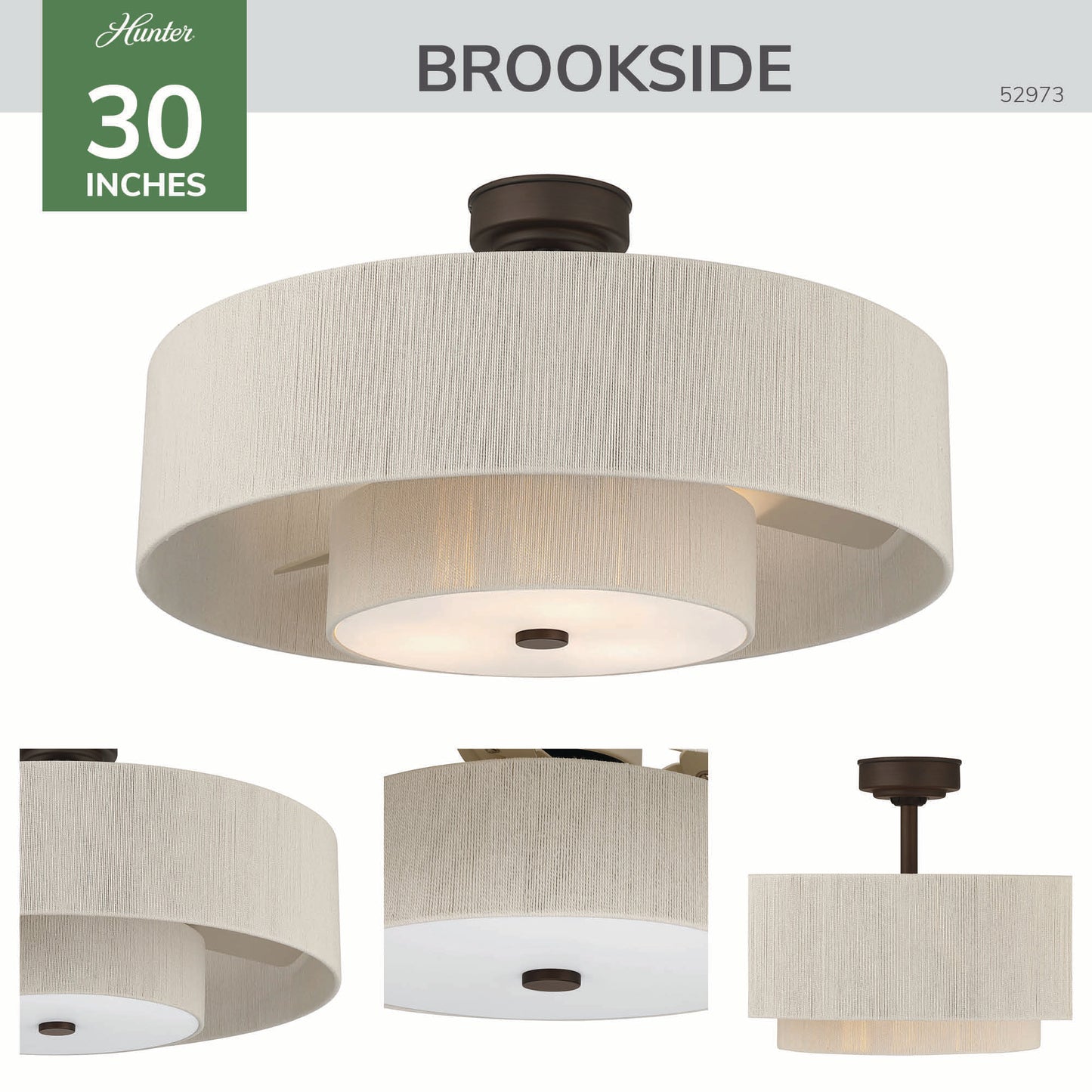 Brookside Jasmine Roth Indoor Fandelier with LED Light 30 inch with remote