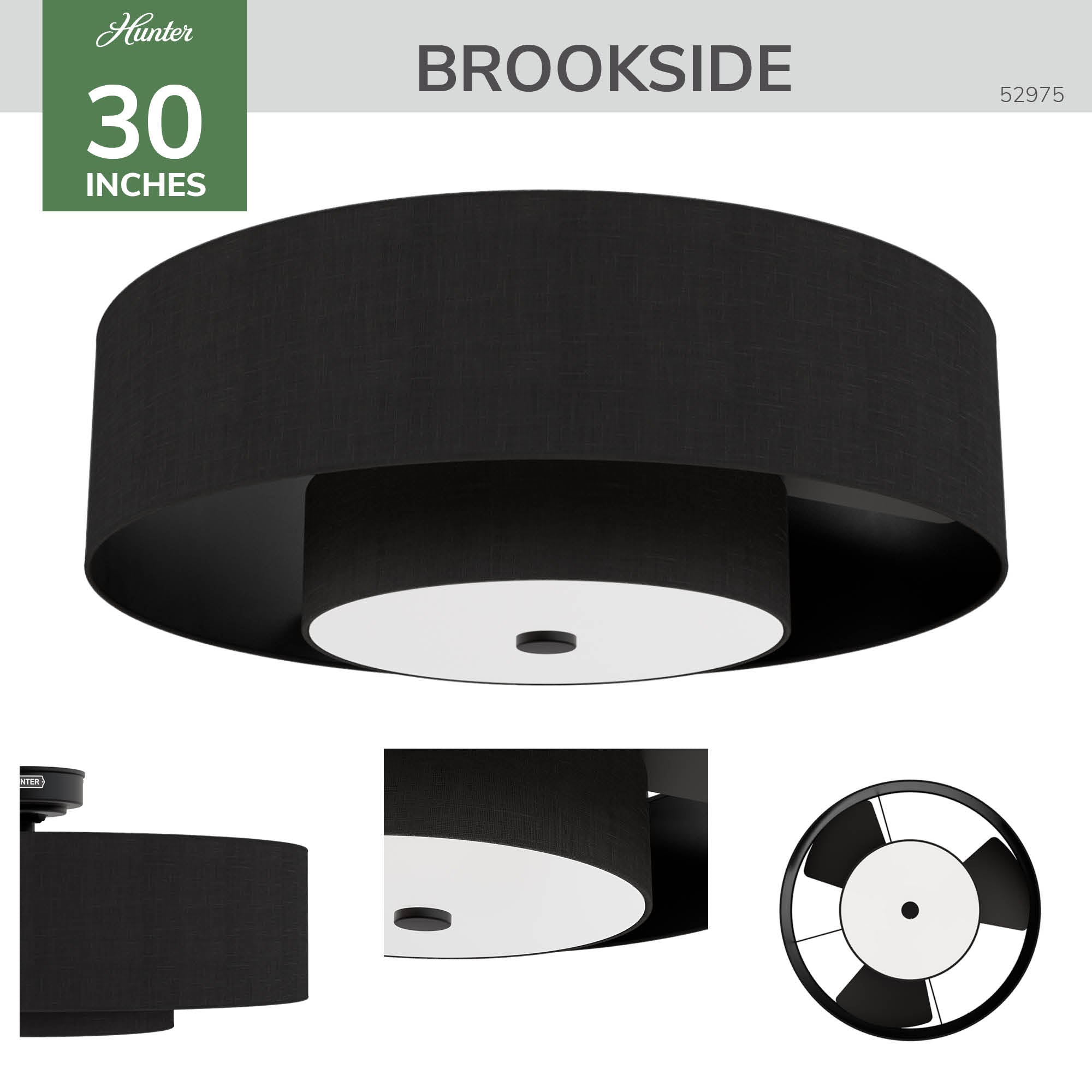 Brookside Jasmine Roth Indoor Fandelier with LED Light 30 inch with remote