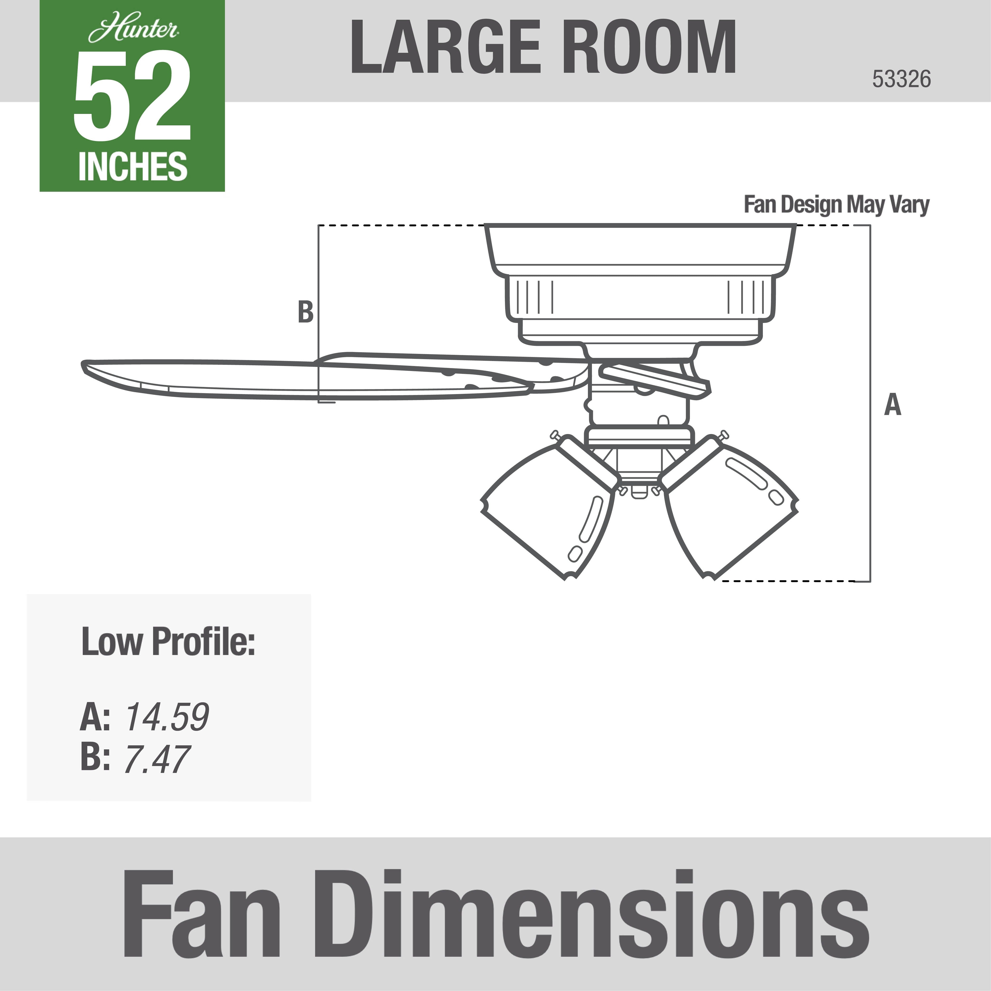 Builder Low Profile with 3 Lights 52 inch