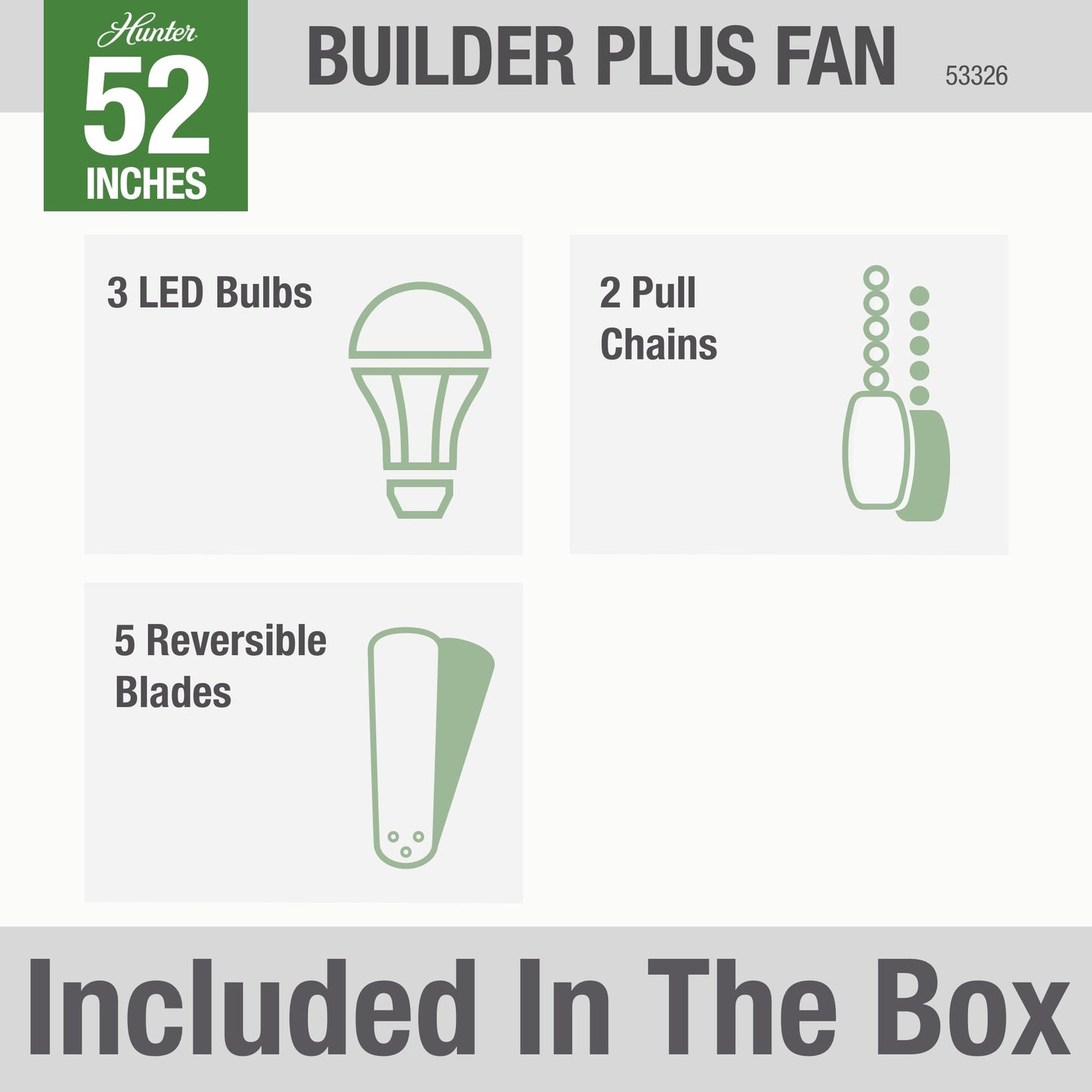 Builder Low Profile with 3 Lights 52 inch