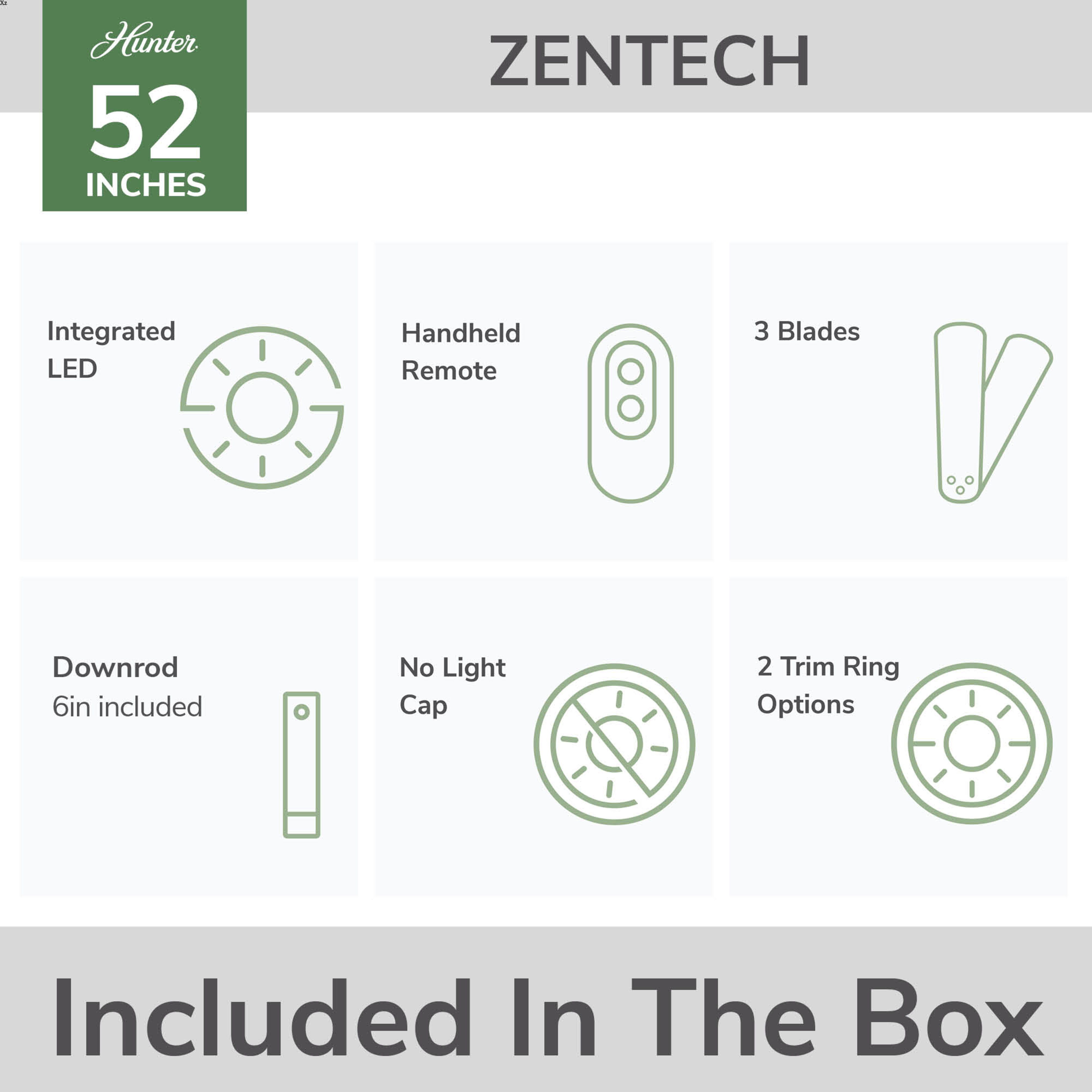 ZenTech 3 Blade Outdoor Smart Fan 52 inch