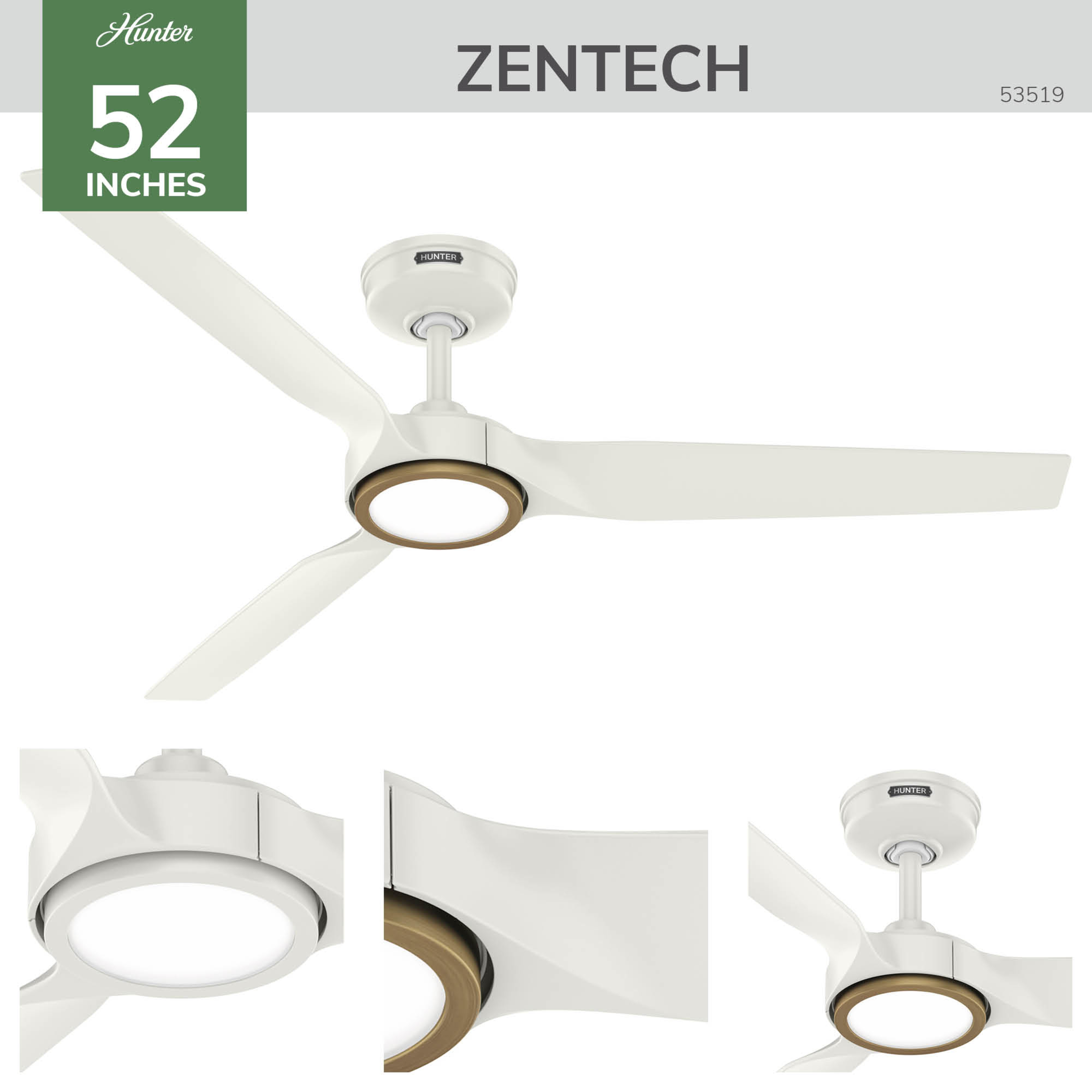 ZenTech 3 Blade Outdoor Smart Fan 52 inch
