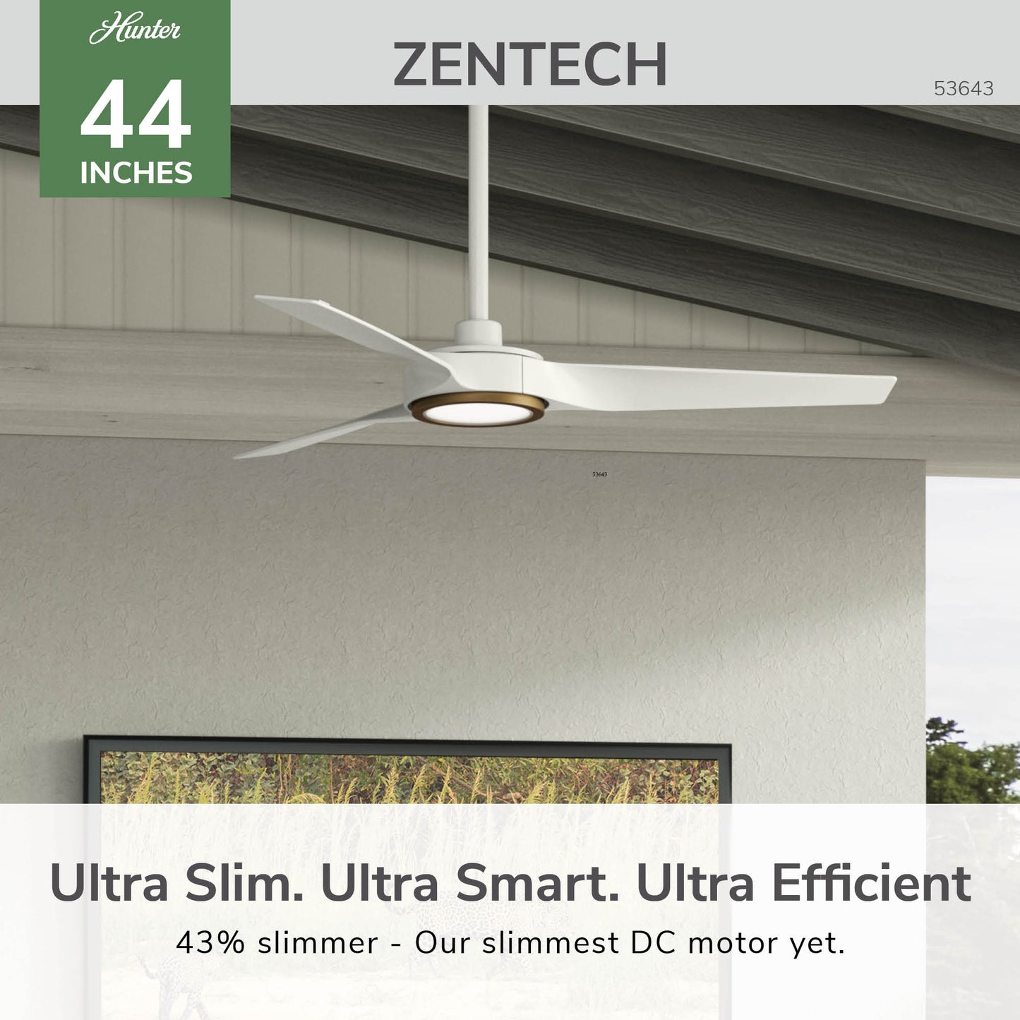 ZenTech 3 Blade Indoor Outdoor Smart Fan 44 inch