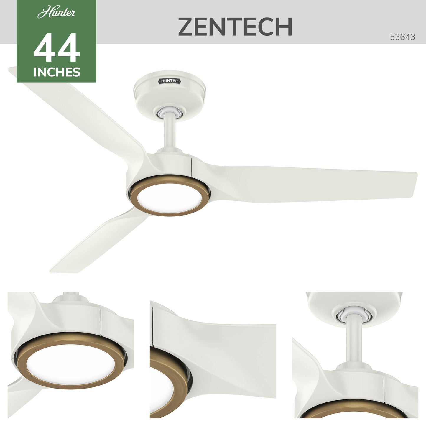 ZenTech 3 Blade Indoor Outdoor Smart Fan 44 inch