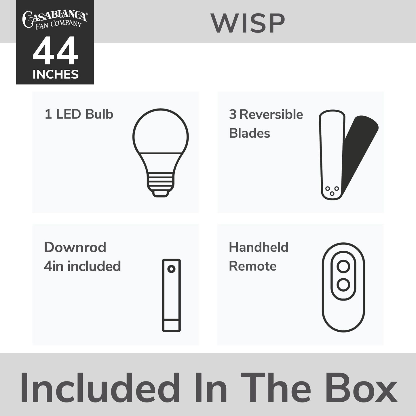 Wisp with LED Light 44 inch