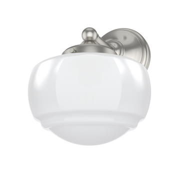 Hunter Saddle Creek Shiny Cased White Glass 1 Light Sconce