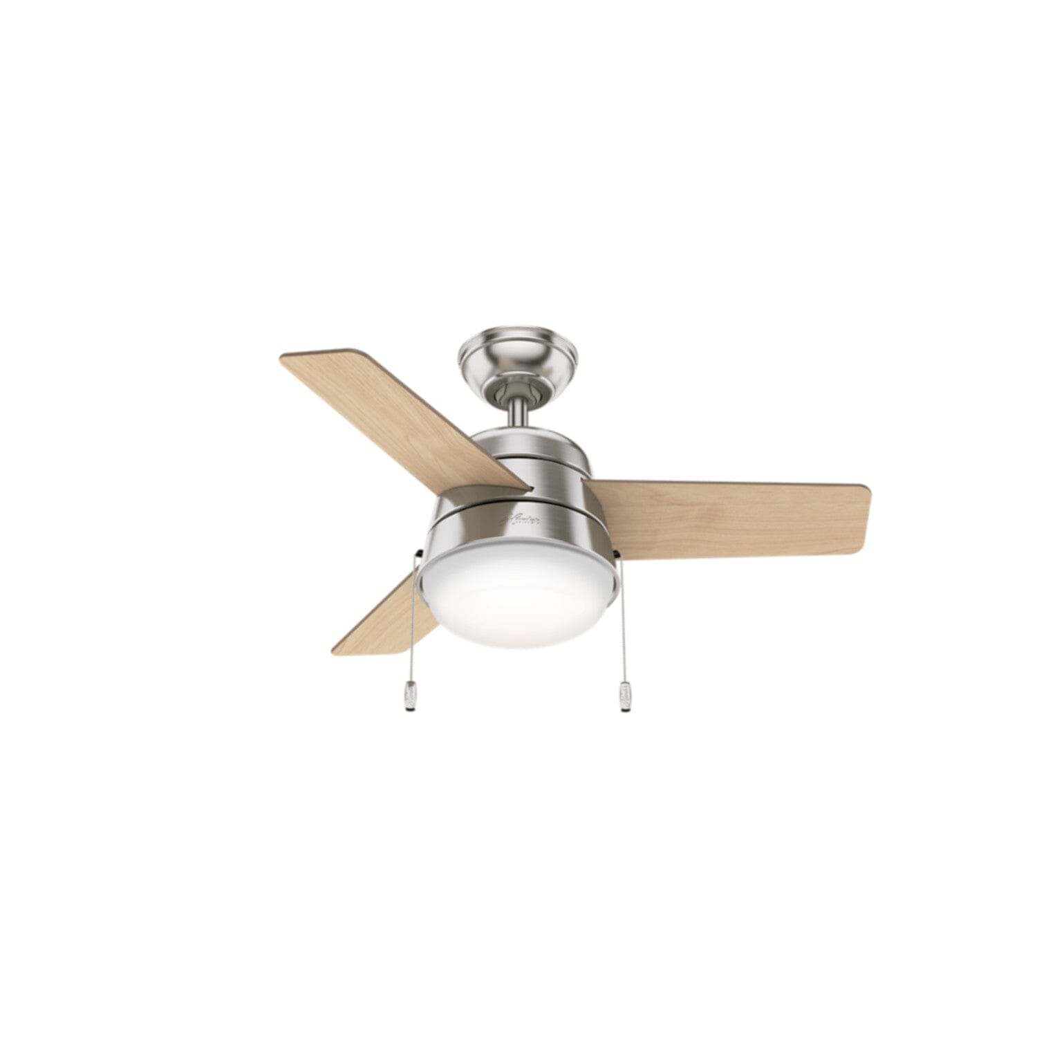 Aker with LED Light 36 inch Ceiling Fans Hunter Brushed Nickel - American Walnut
