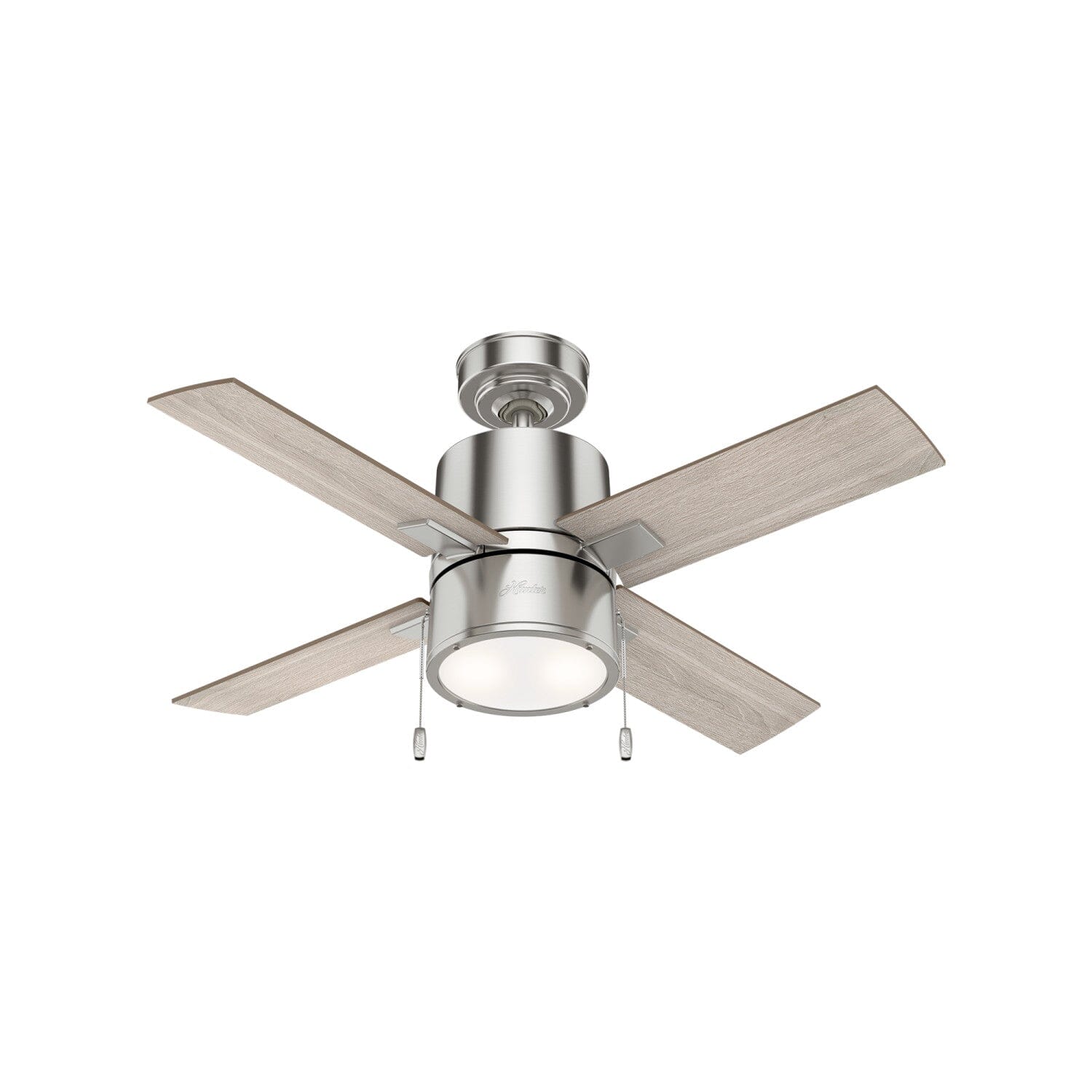 Beck with LED Light 42 inch Ceiling Fans Hunter Brushed Nickel - Light Gray Oak