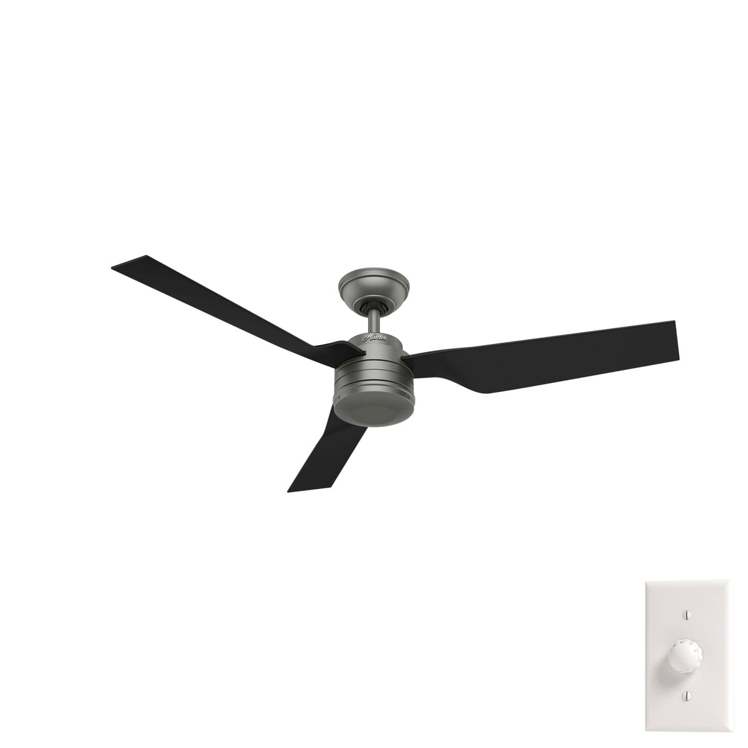 Cabo Frio Outdoor 52 inch Ceiling Fans Hunter Matte Silver - Matte Black