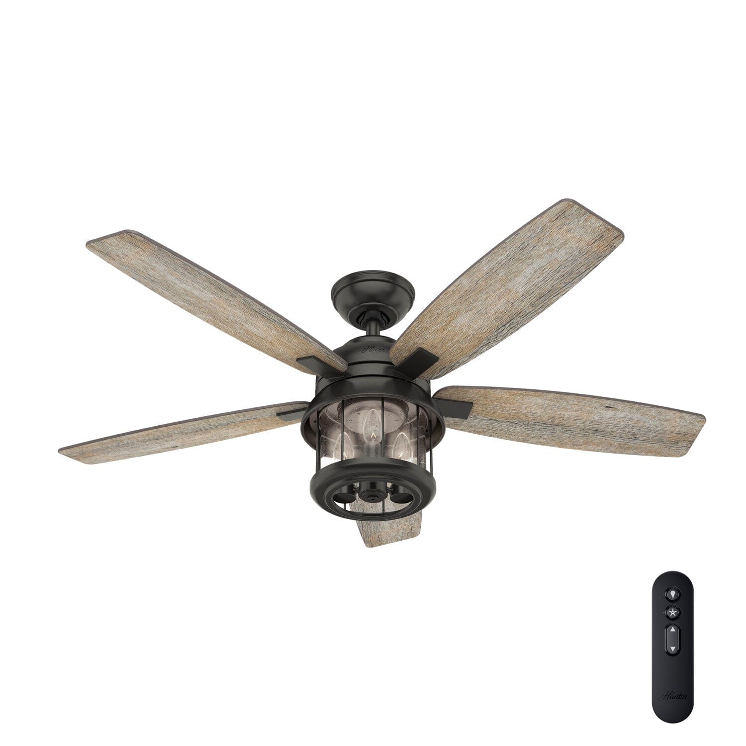 Coral Bay Outdoor with Light 52 inch Ceiling Fans Hunter Noble Bronze - Barnwood