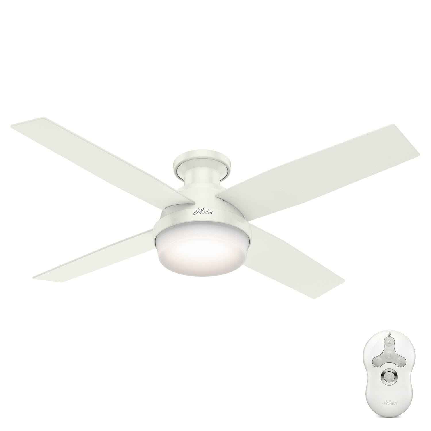 Dempsey Low Profile with Light 52 inch Ceiling Fans Hunter Fresh White - Blonde Oak