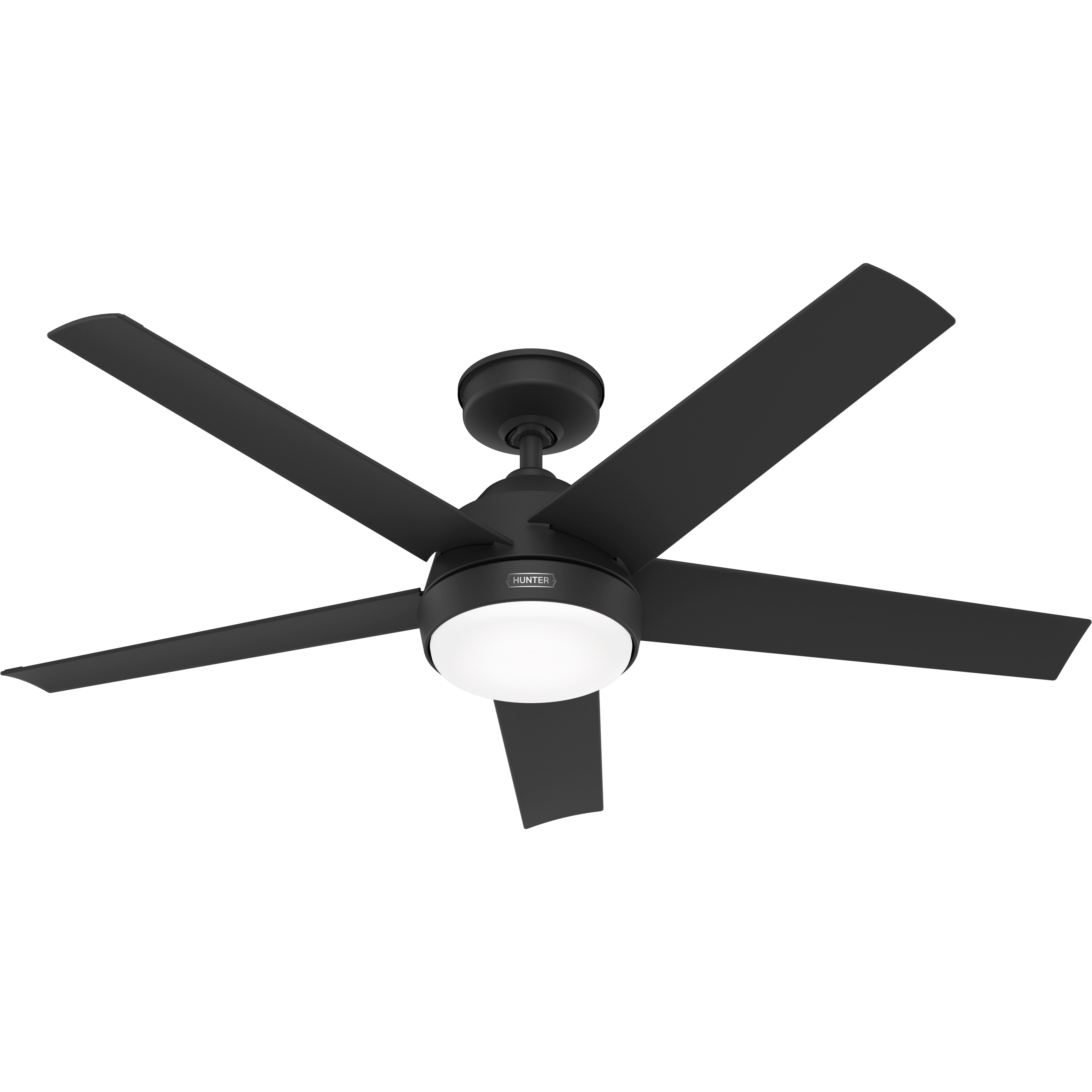 Hunter 52 inch Skyflow Matte Black WeatherMax Indoor / Outdoor Ceiling Fan with LED Light Kit and Wall Control