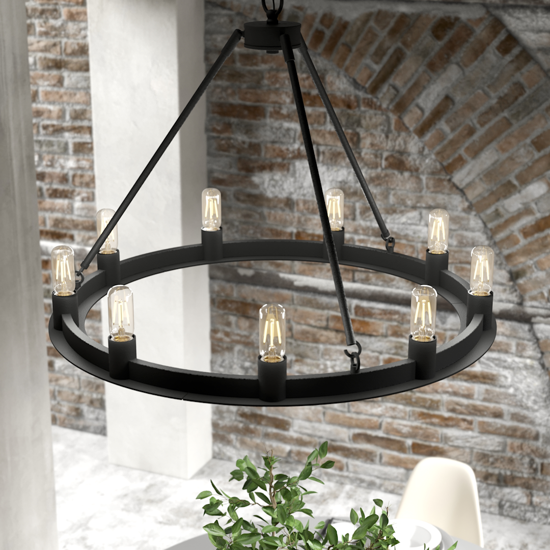 Hunter Saddlewood 9 Light Chandelier
