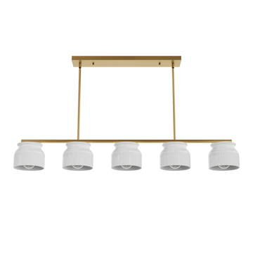Hunter  Harlowe Jasmine Roth 5 Light Large 51 Inch Linear Chandelier