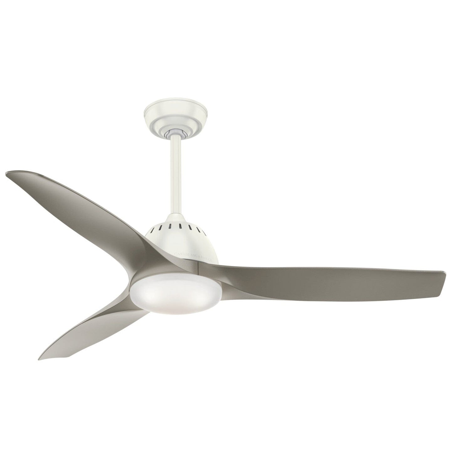 Wisp with LED Light 52 inch Ceiling Fans Casablanca Fresh White - Painted Pewter